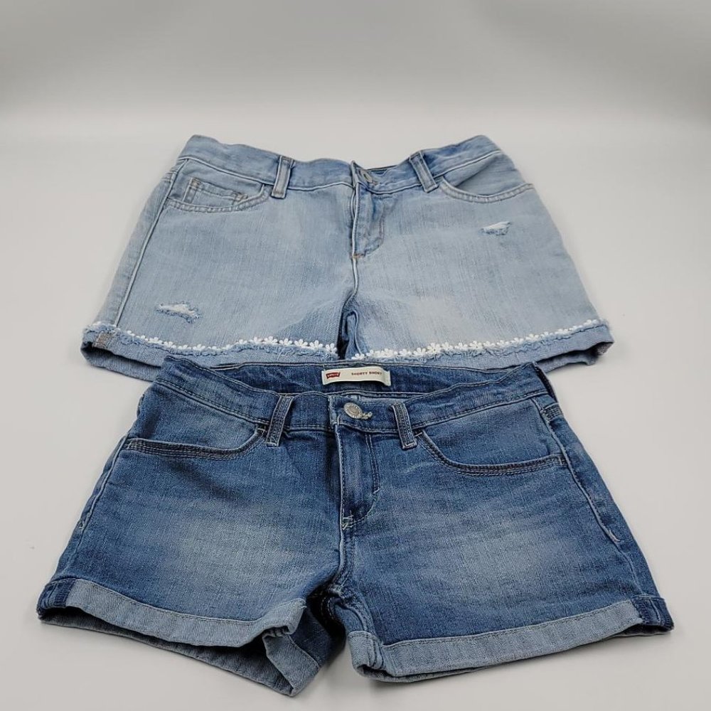 LEVIS AND CHILDREN'S PLACE SET OF 2 DENIM SHORTS GIRLS SIZE 12